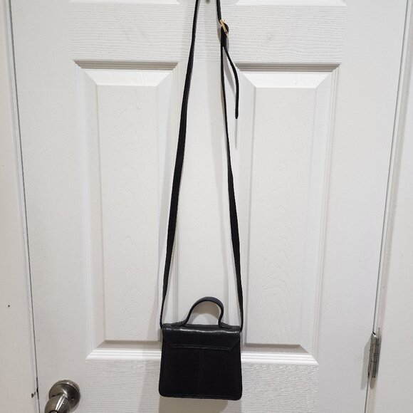 Vintage Picard Black Leather Handbag with Gold-Tone Closure - Made in Germany - Picture 6 of 14